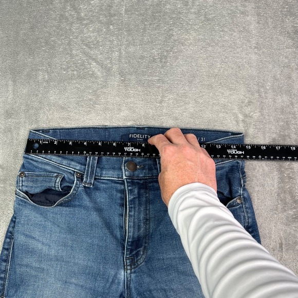 Fidelity Jeans Men 29x33 Torino Blue Slim‎ Fit Tapered Medium Made In USA Denim - Picture 11 of 16